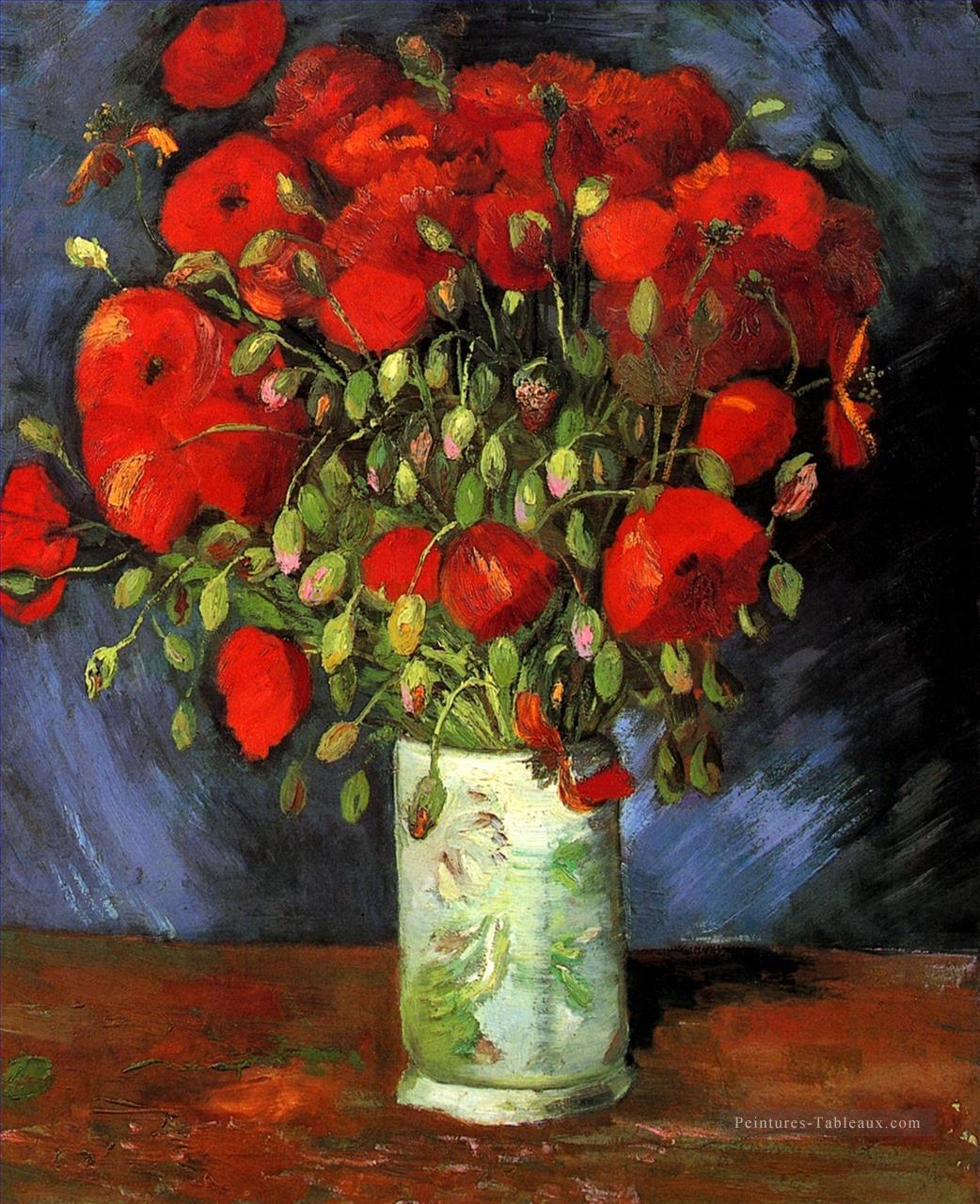 Vase aux coquelicots rouges Vincent van Gogh Peintures à l'huile